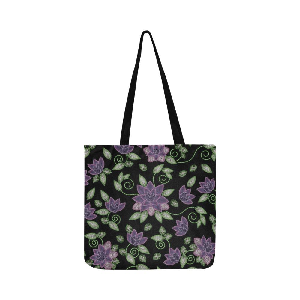 Purple Beaded Rose Reusable Shopping Bag Model 1660 (Two sides) Shopping Tote Bag (1660) e-joyer 