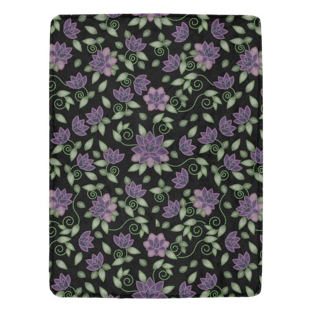 Purple Beaded Rose Ultra-Soft Micro Fleece Blanket 60"x80" Ultra-Soft Blanket 60''x80'' e-joyer 