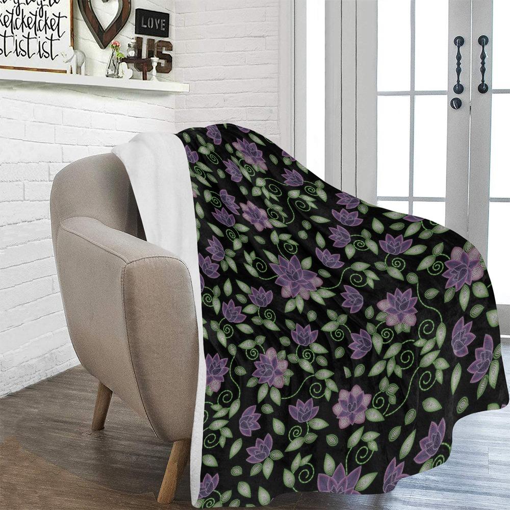 Purple Beaded Rose Ultra-Soft Micro Fleece Blanket 60"x80" Ultra-Soft Blanket 60''x80'' e-joyer 