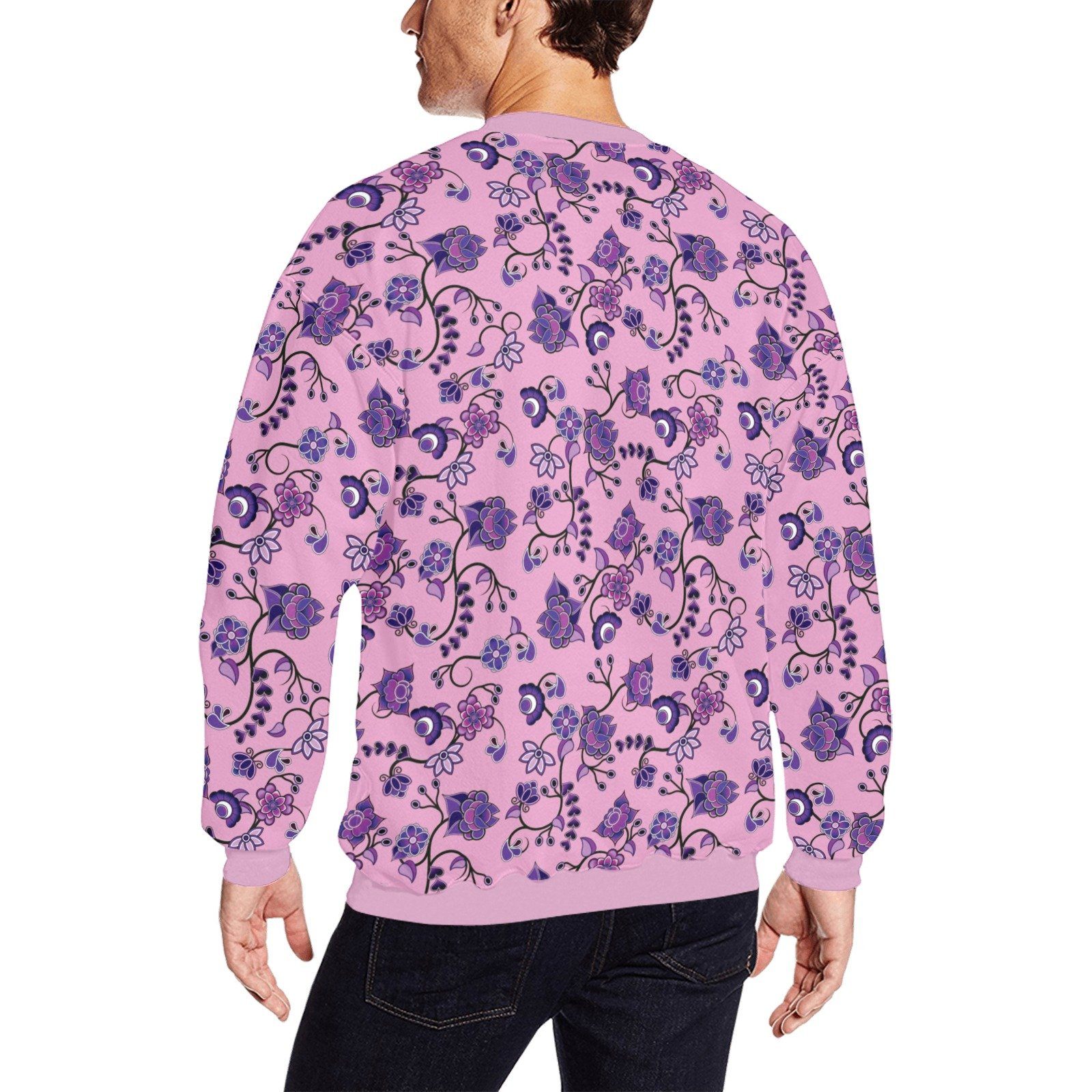 Purple Floral Amour All Over Print Crewneck Sweatshirt for Men (Model H18) shirt e-joyer 