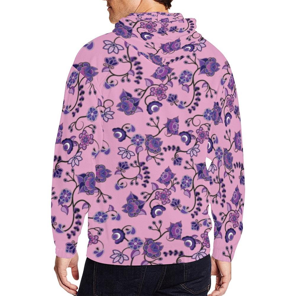 Purple Floral Amour All Over Print Full Zip Hoodie for Men (Model H14) All Over Print Full Zip Hoodie for Men (H14) e-joyer 