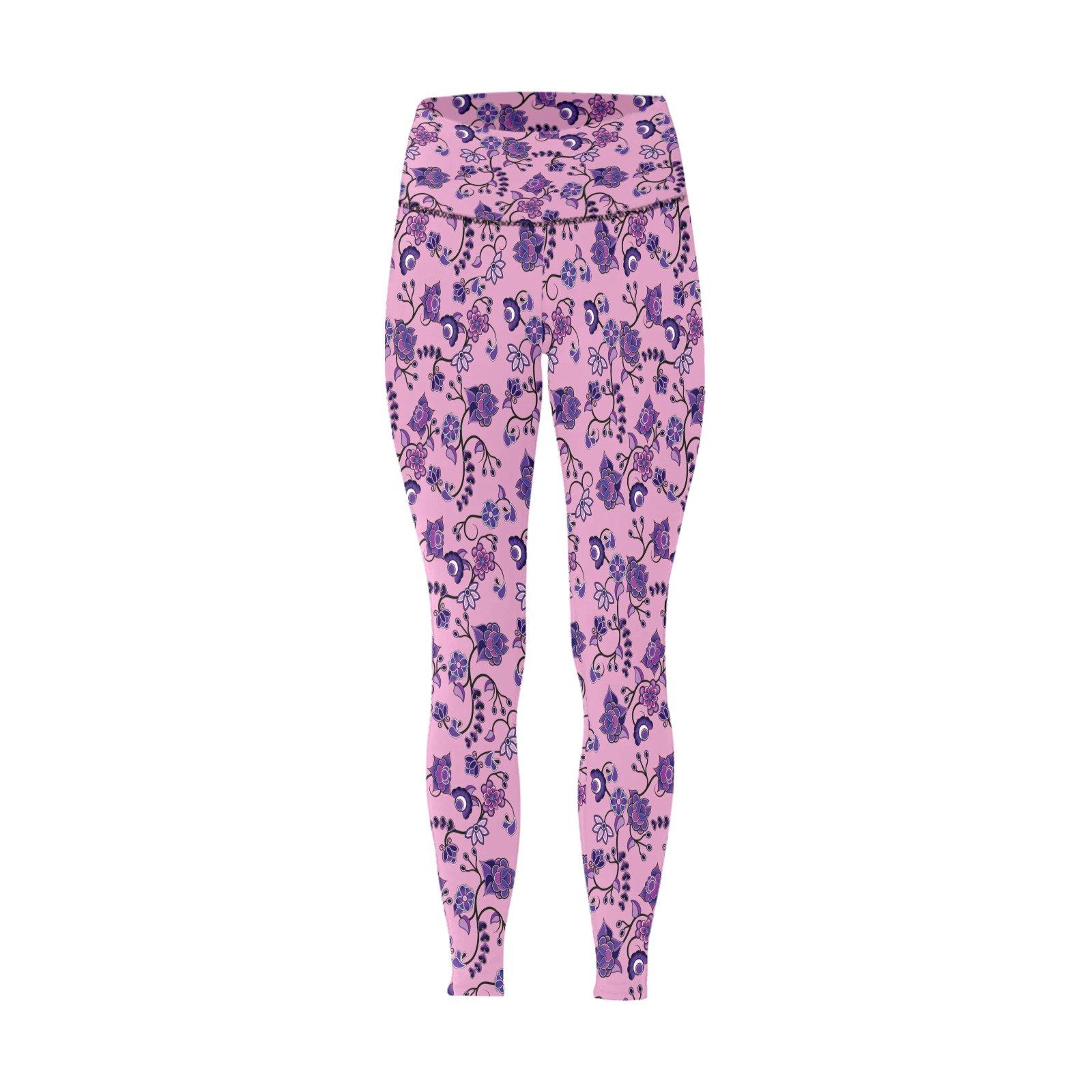 Purple Floral Amour All Over Print High-Waisted Leggings (Model L36) High-Waisted Leggings (L36) e-joyer 