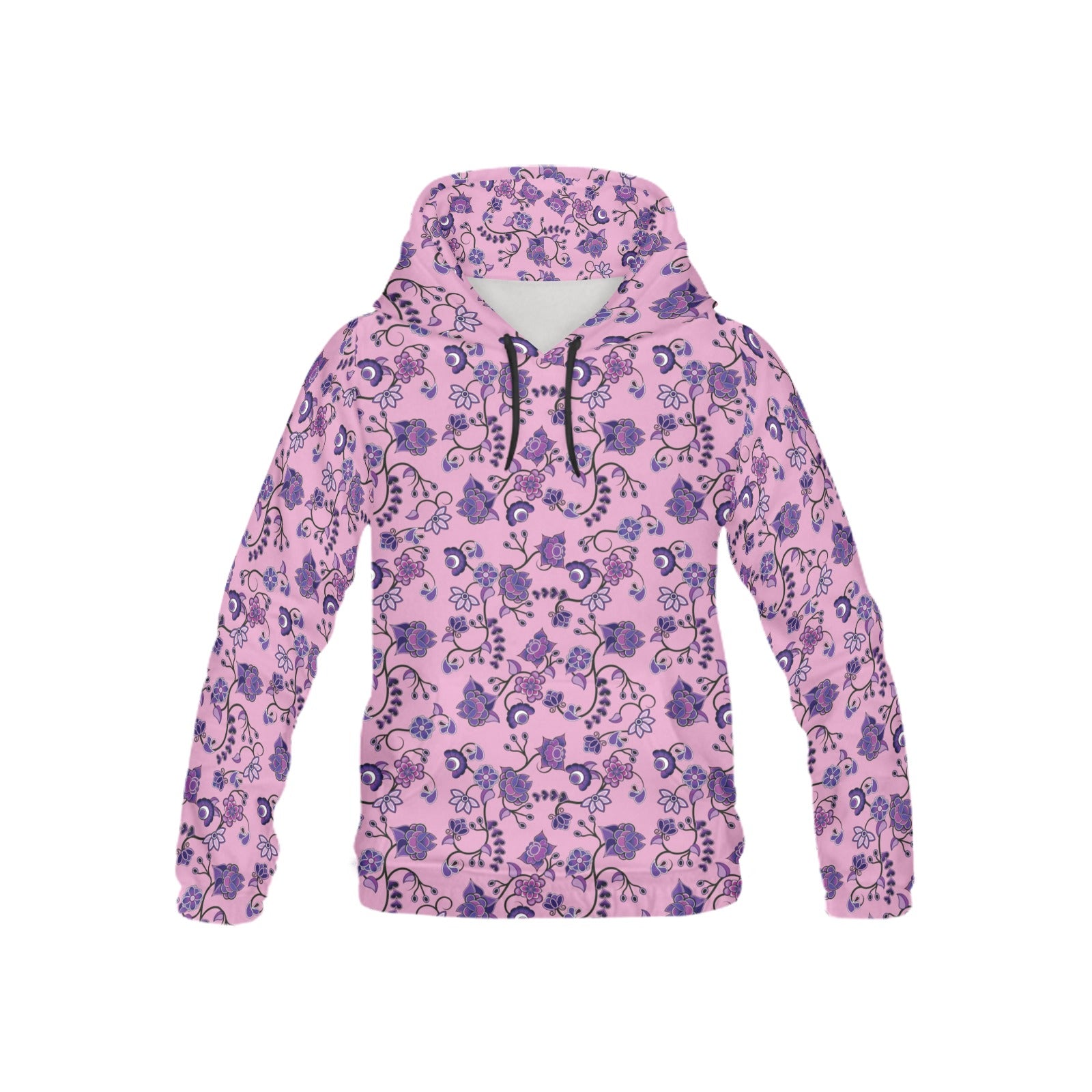 Purple Floral Amour All Over Print Hoodie for Kid (USA Size) (Model H13) All Over Print Hoodie for Kid (H13) e-joyer 