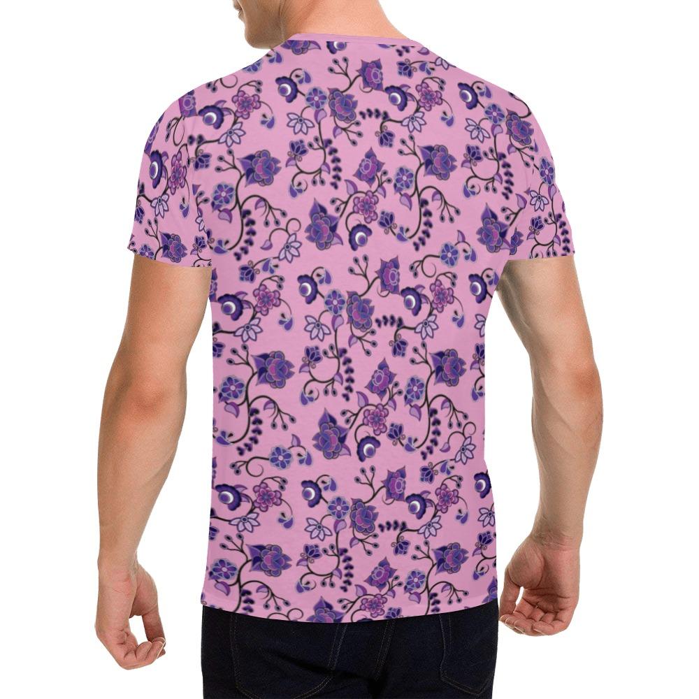 Purple Floral Amour All Over Print T-Shirt for Men (USA Size) (Model T40) All Over Print T-Shirt for Men (T40) e-joyer 