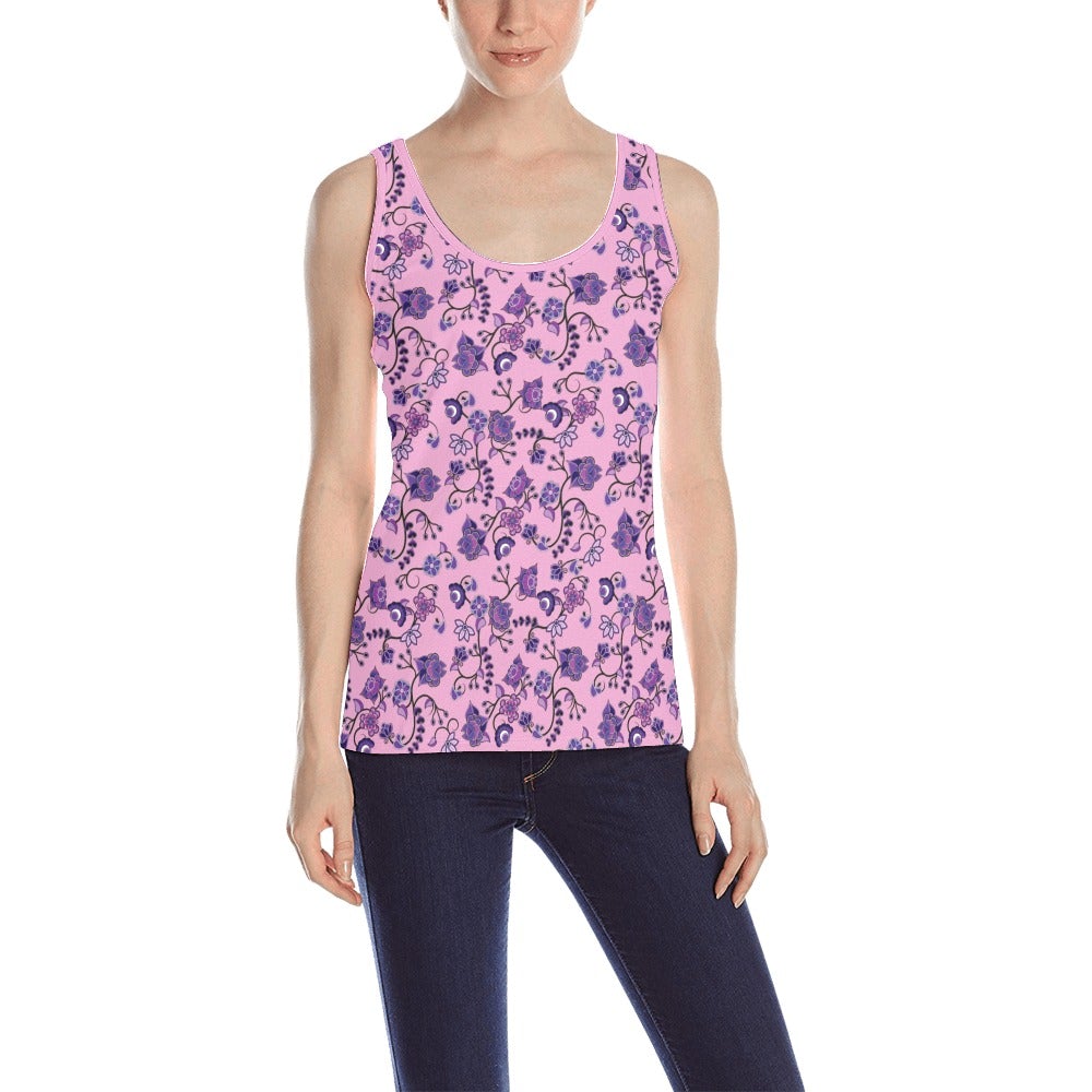 Purple Floral Amour All Over Print Tank Top for Women (Model T43) All Over Print Tank Top for Women (T43) e-joyer 