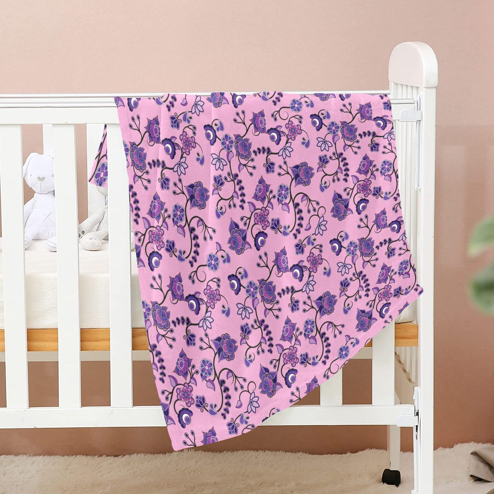 Purple Floral Amour Baby Blanket 30"x40" Baby Blanket 30"x40" e-joyer 