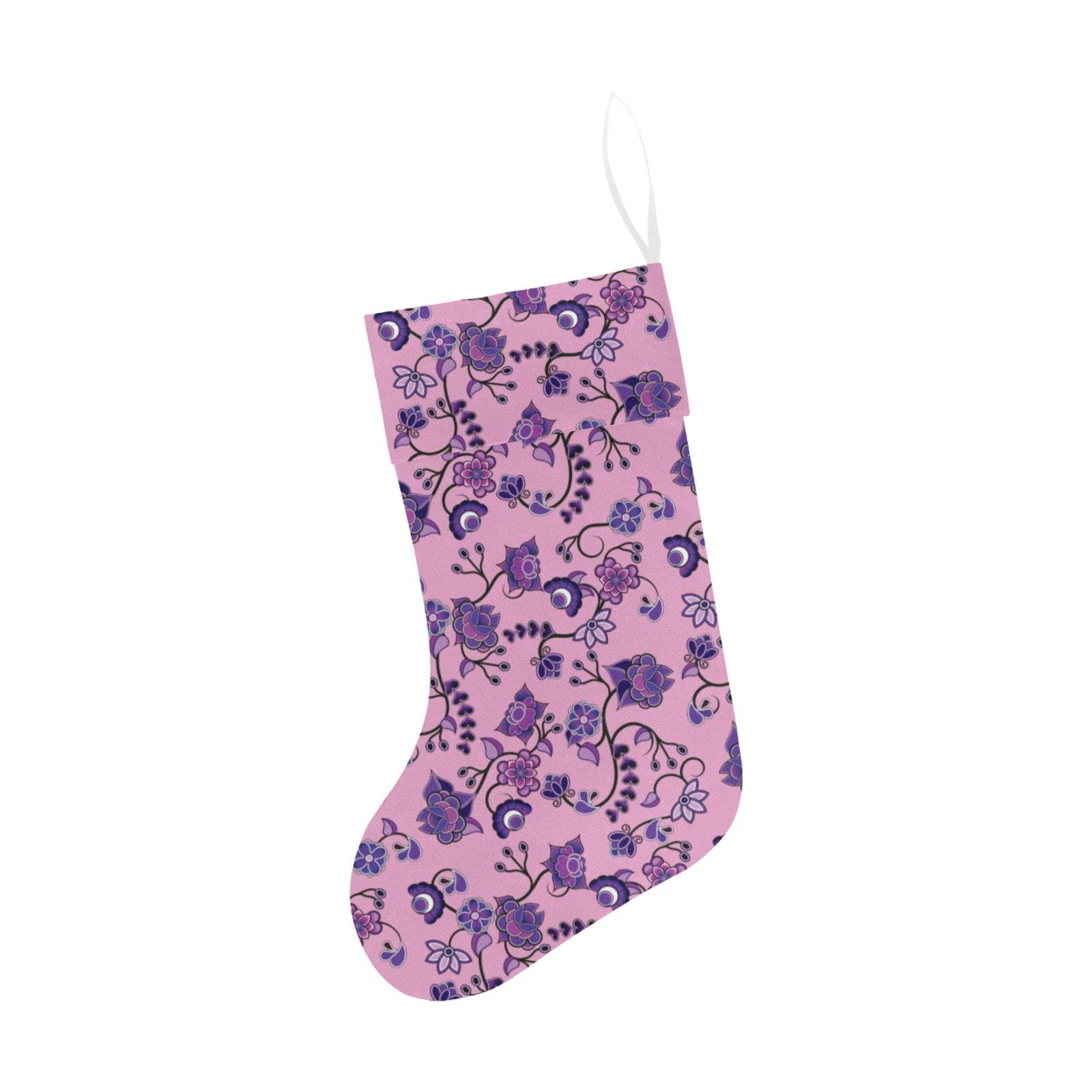 Purple Floral Amour Christmas Stocking holiday stocking e-joyer 