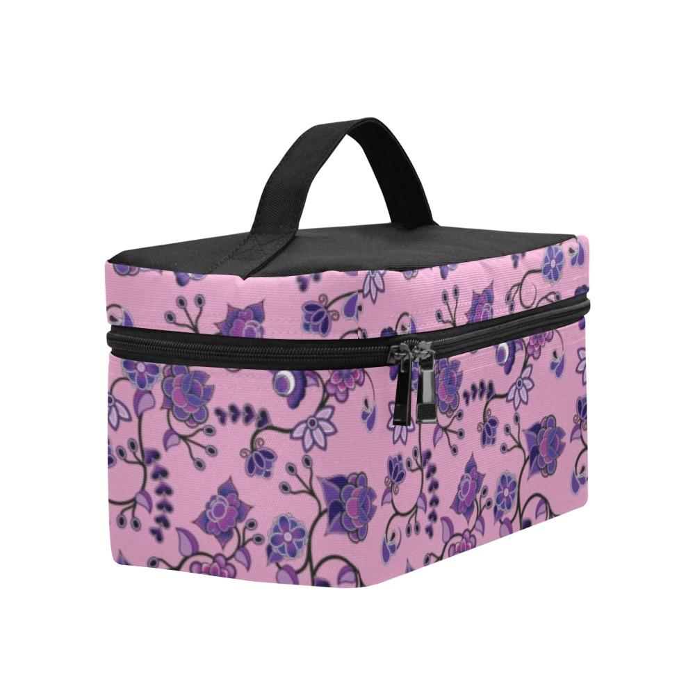 Purple Floral Amour Cosmetic Bag/Large (Model 1658) Cosmetic Bag e-joyer 