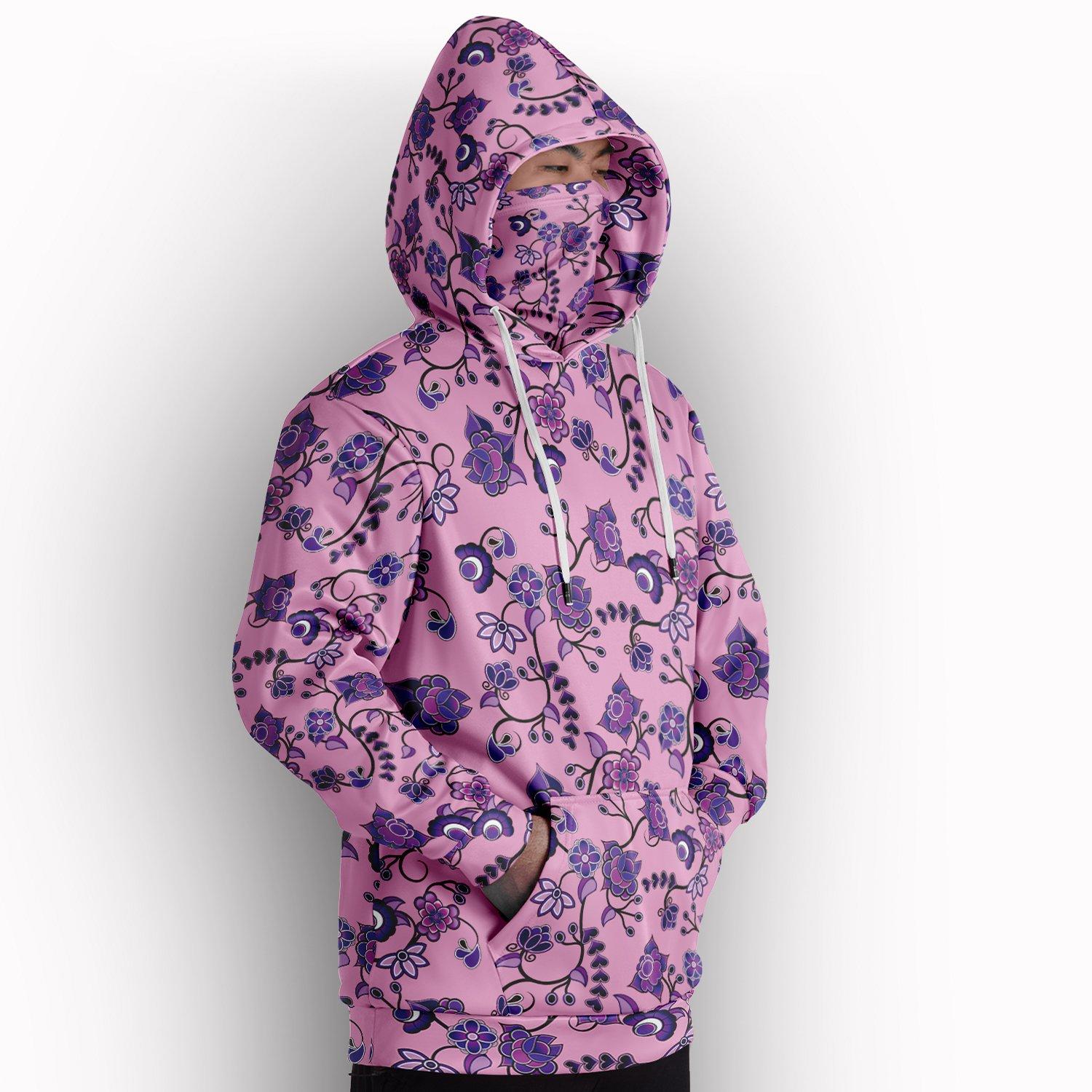 Purple Floral Amour Hoodie with Face Cover 49 Dzine 