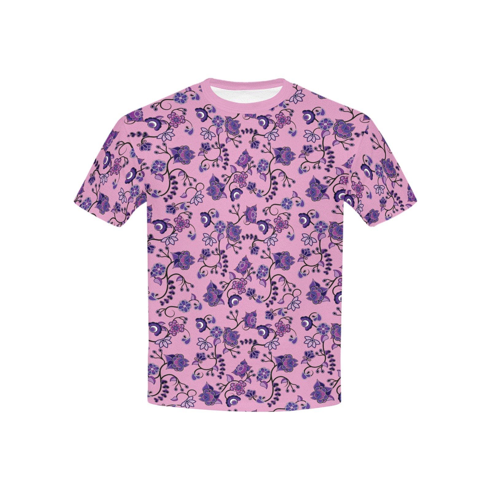 Purple Floral Amour Kids' All Over Print T-shirt (USA Size) (Model T40) All Over Print T-shirt for Kid (T40) e-joyer 
