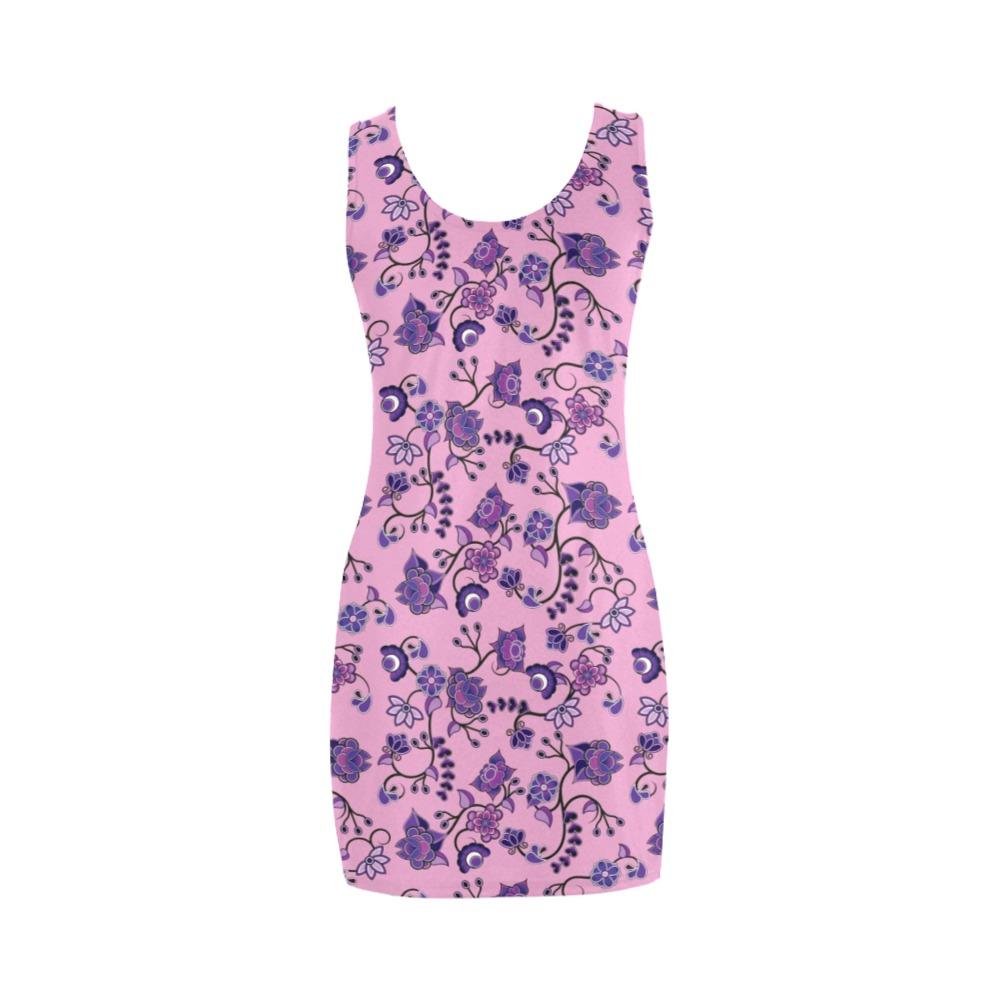 Purple Floral Amour Medea Vest Dress (Model D06) Medea Vest Dress (D06) e-joyer 