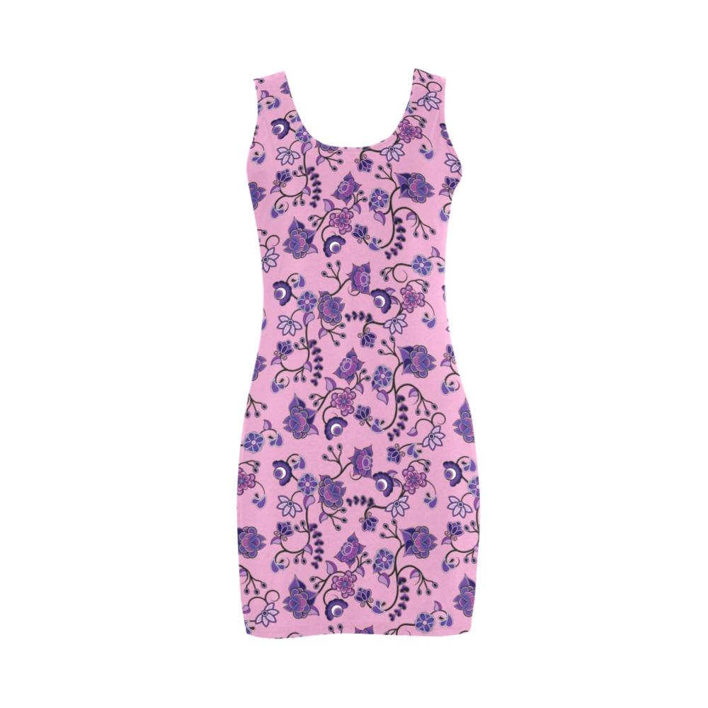 Purple Floral Amour Medea Vest Dress (Model D06) Medea Vest Dress (D06) e-joyer 