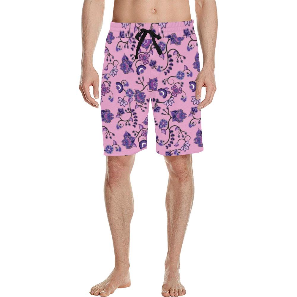 Purple Floral Amour Men's All Over Print Casual Shorts (Model L23) Men's Casual Shorts (L23) e-joyer 