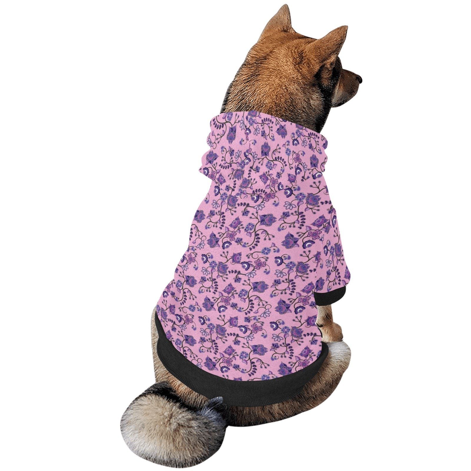 Purple Floral Amour Pet Dog Hoodie Pet Dog Hoodie e-joyer 