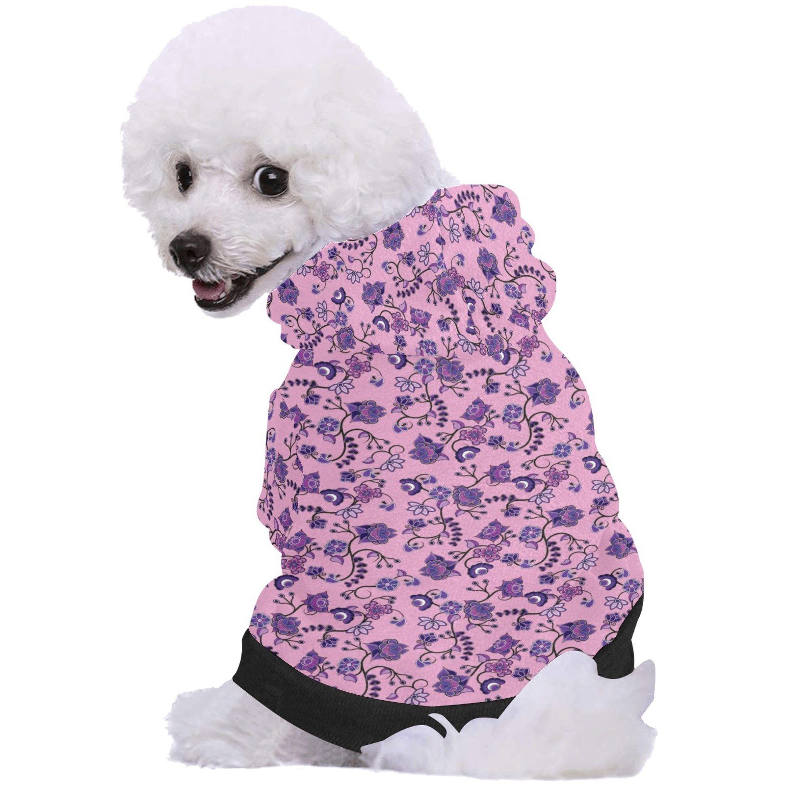 Purple Floral Amour Pet Dog Hoodie Pet Dog Hoodie e-joyer 