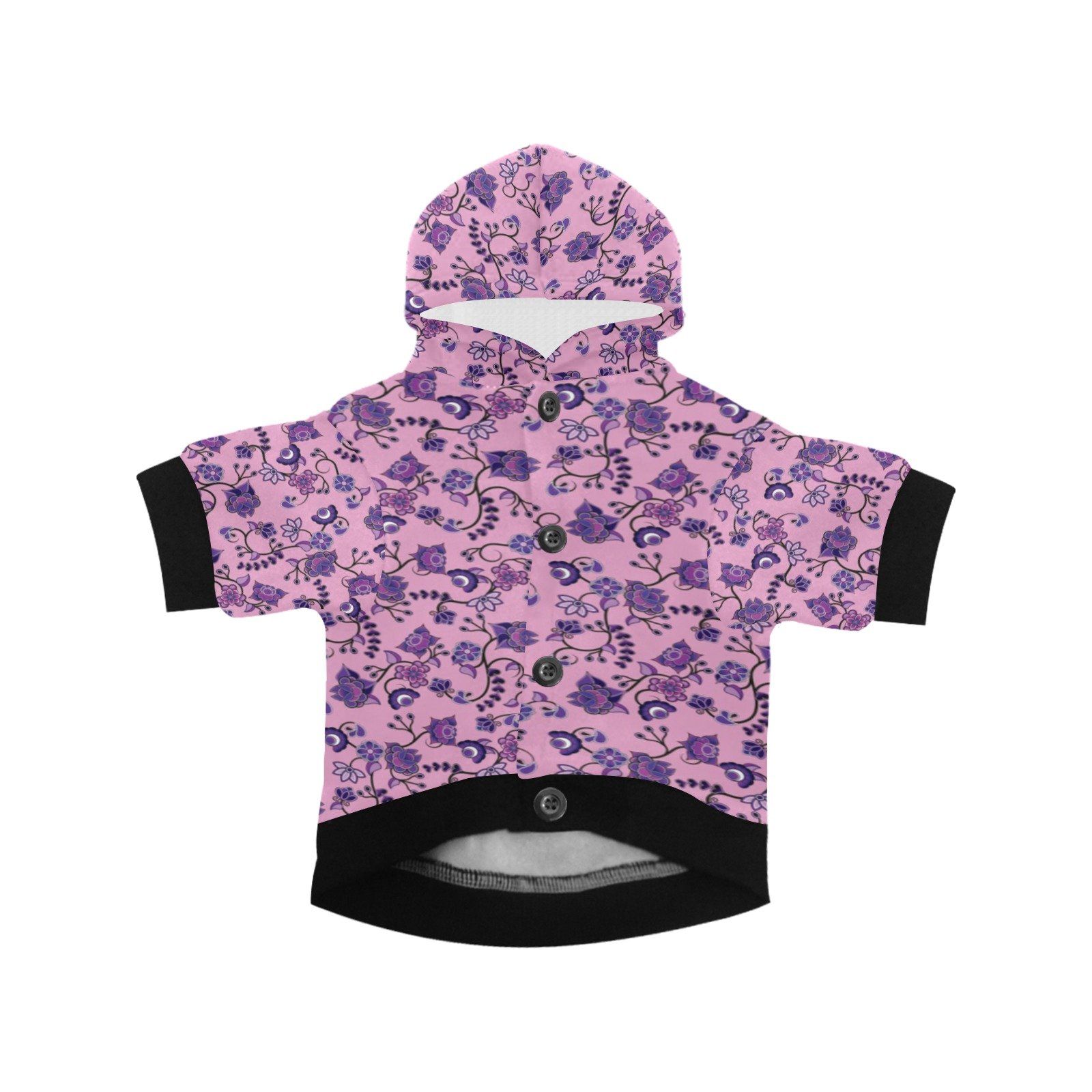 Purple Floral Amour Pet Dog Hoodie Pet Dog Hoodie e-joyer 