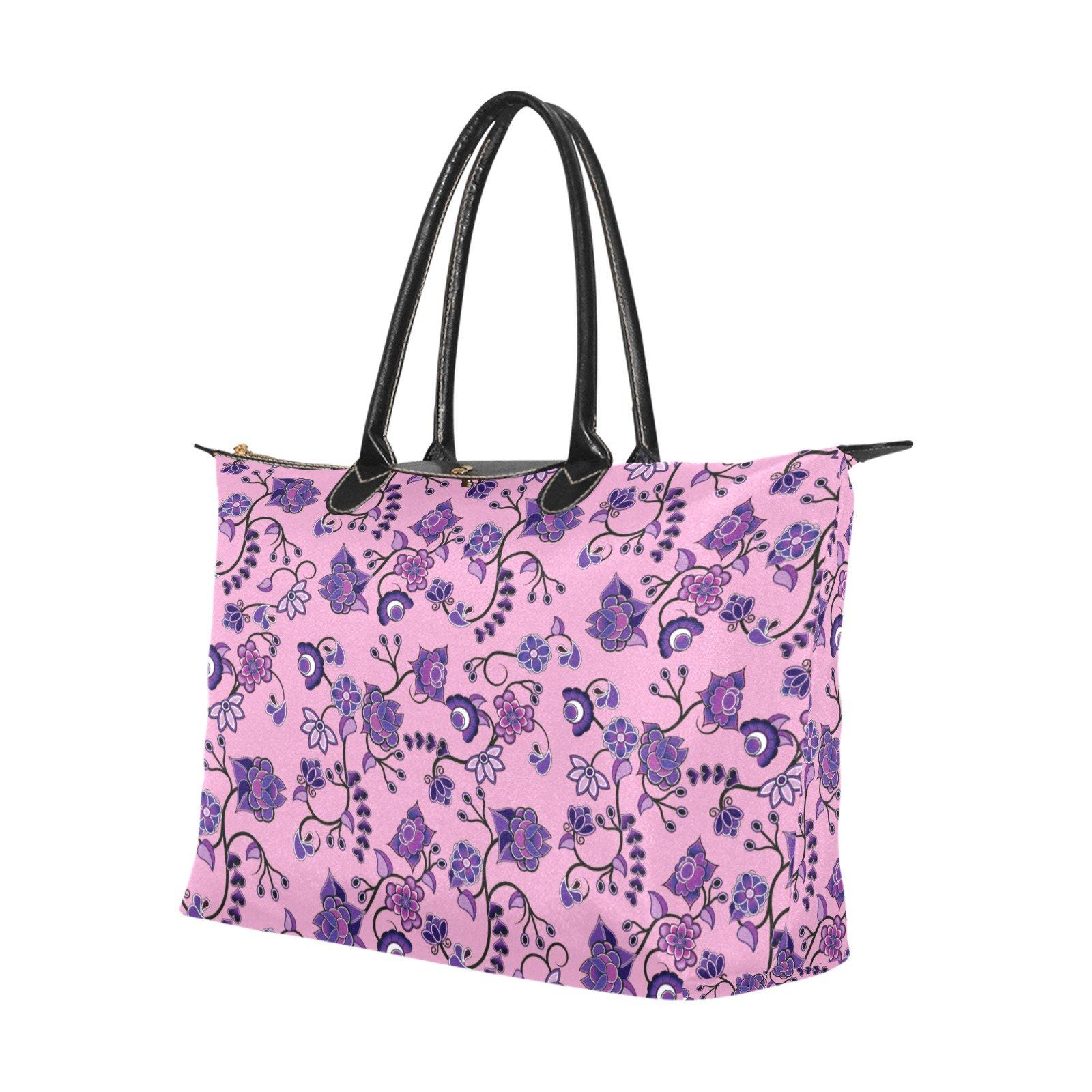 Purple Floral Amour Single-Shoulder Lady Handbag (Model 1714) bag e-joyer 