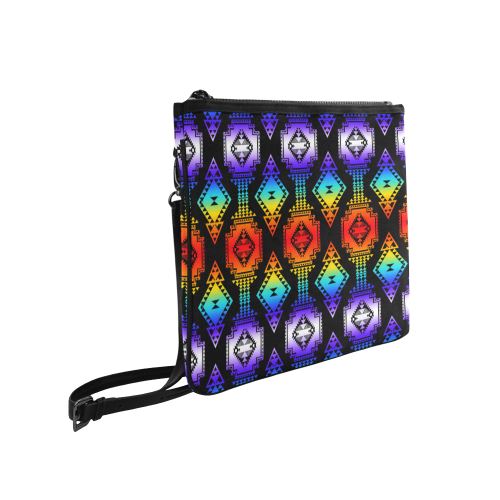 Rainbow Gathering Slim Clutch Bag (Model 1668) Slim Clutch Bags (1668) e-joyer 