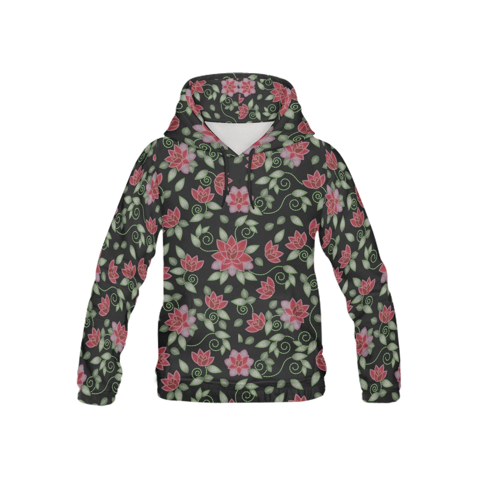 Red Beaded Rose All Over Print Hoodie for Kid (USA Size) (Model H13) All Over Print Hoodie for Kid (H13) e-joyer 