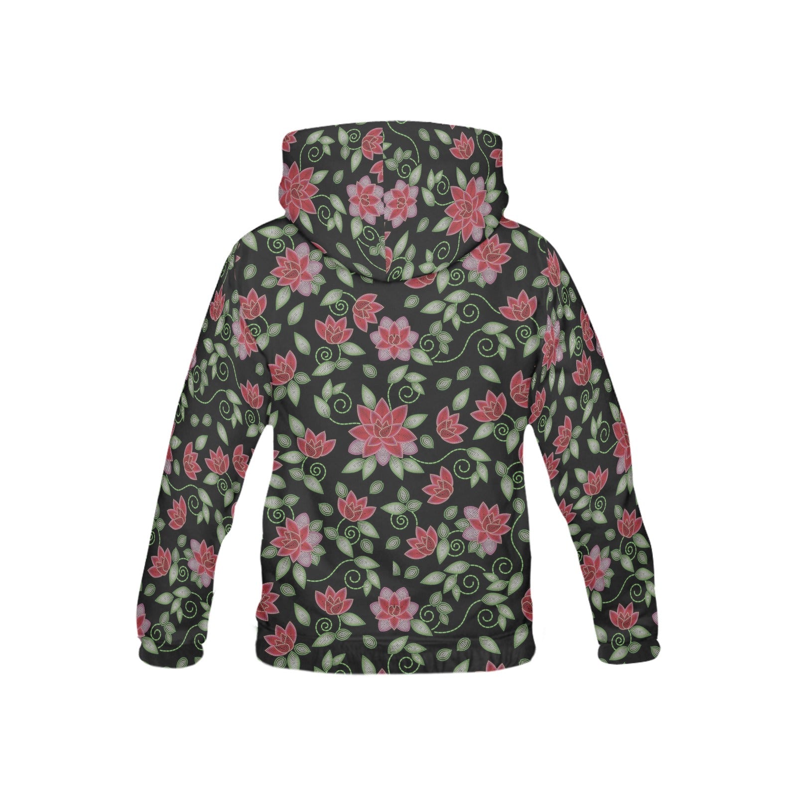 Red Beaded Rose All Over Print Hoodie for Kid (USA Size) (Model H13) All Over Print Hoodie for Kid (H13) e-joyer 