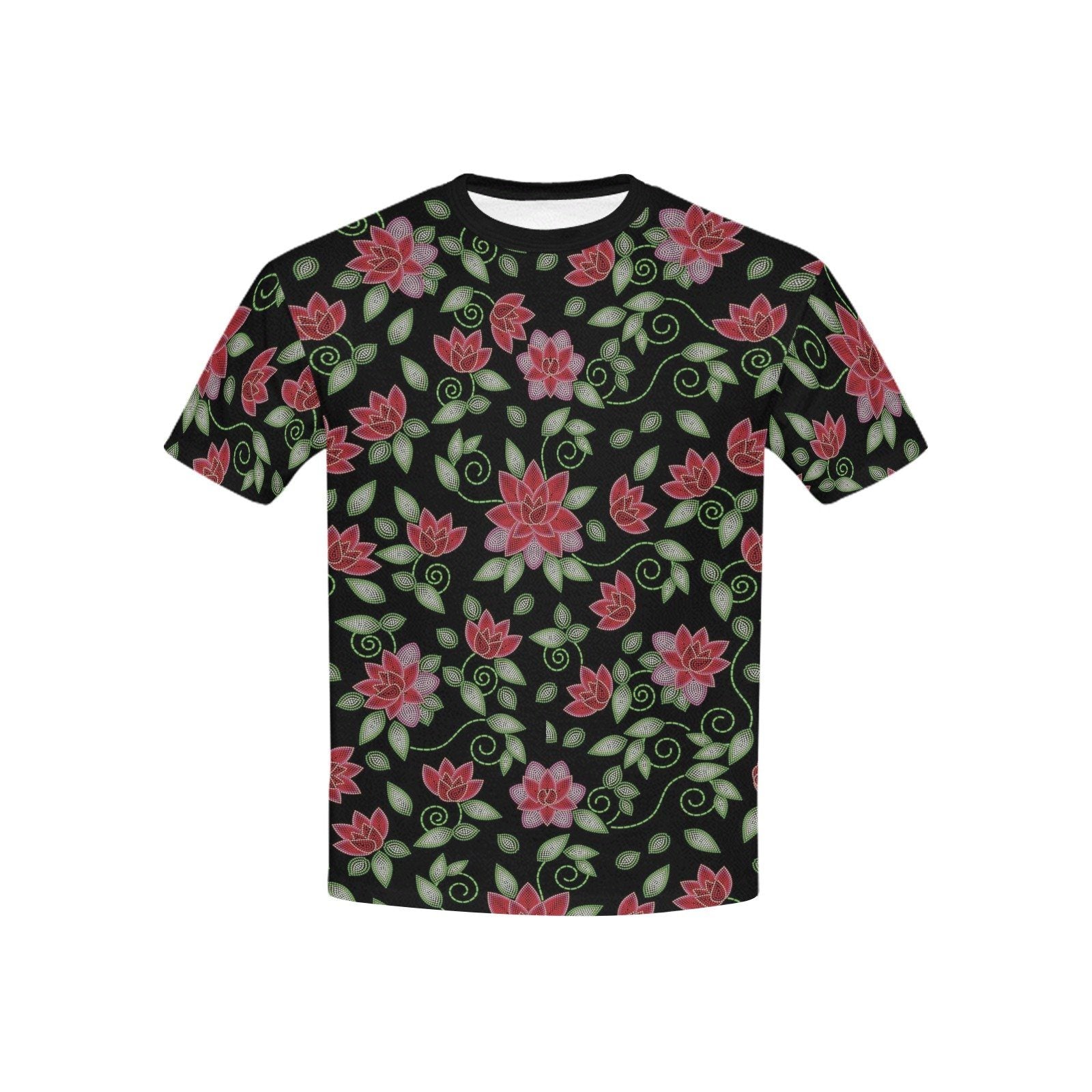 Red Beaded Rose Kids' All Over Print T-shirt (USA Size) (Model T40) All Over Print T-shirt for Kid (T40) e-joyer 