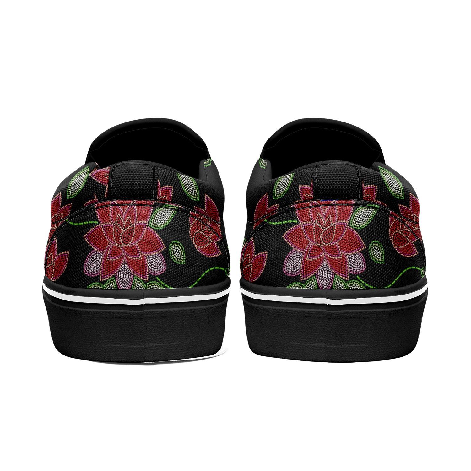 Red Beaded Rose Otoyimm Kid's Canvas Slip On Shoes otoyimm Herman 