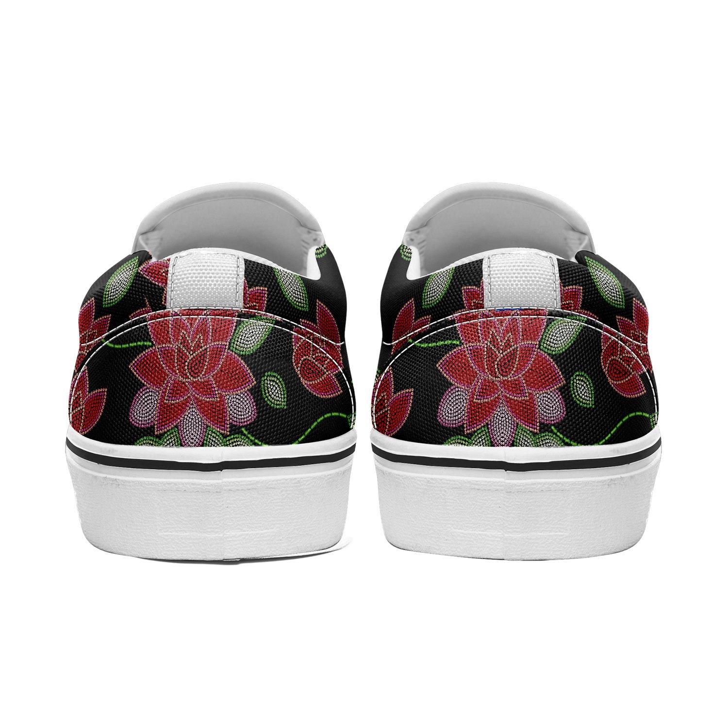 Red Beaded Rose Otoyimm Kid's Canvas Slip On Shoes otoyimm Herman 