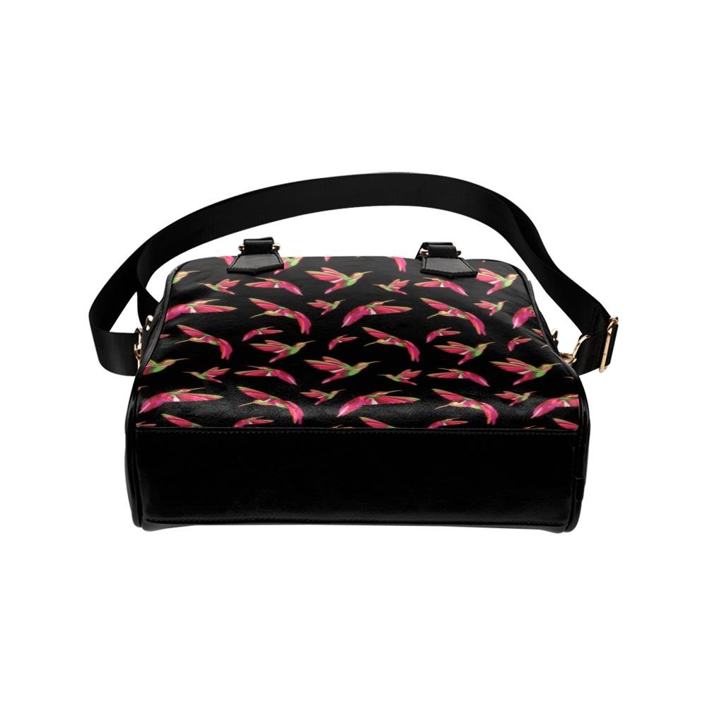 Red Swift Colourful Black Shoulder Handbag (Model 1634) Shoulder Handbags (1634) e-joyer 