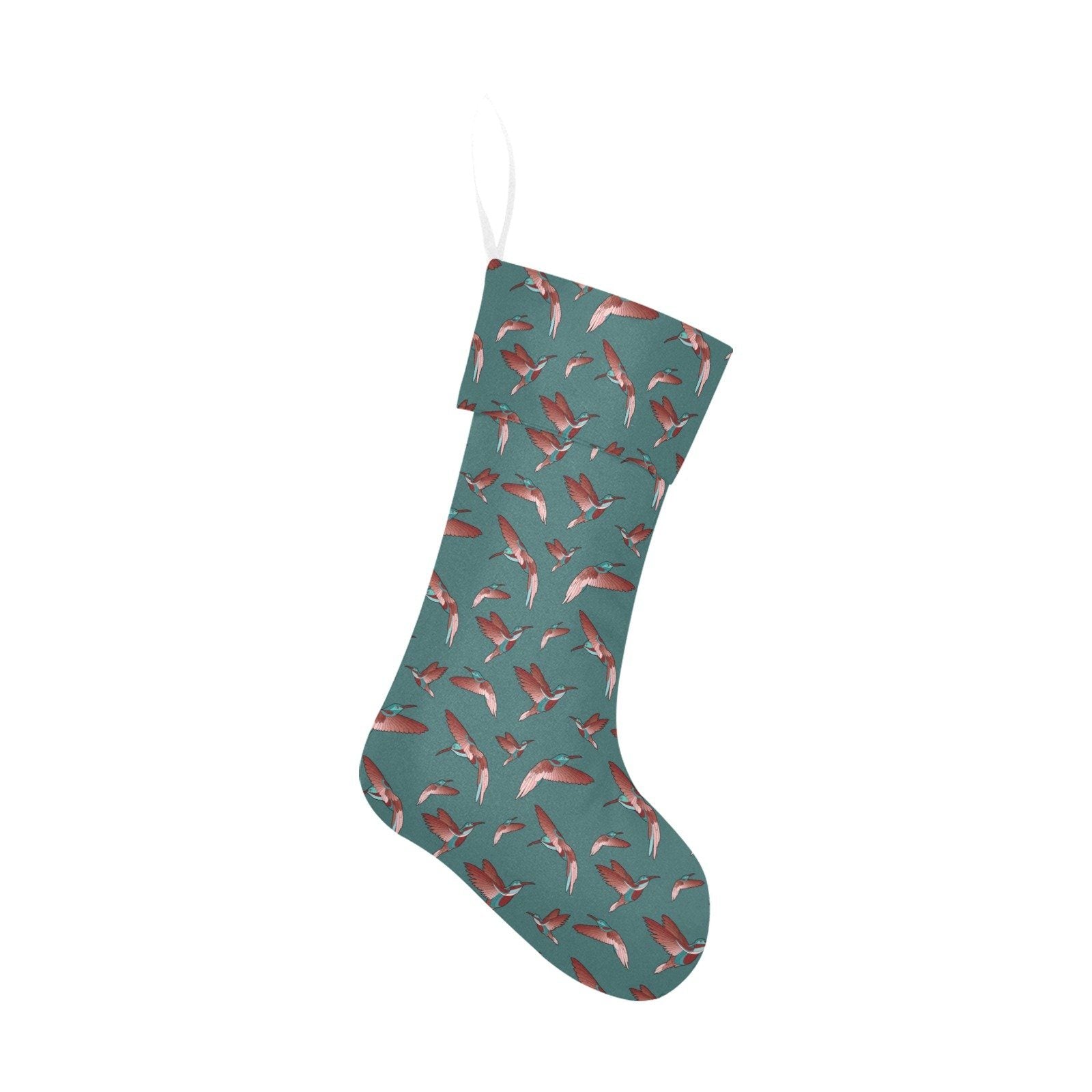 Red Swift Turquoise Christmas Stocking holiday stocking e-joyer 