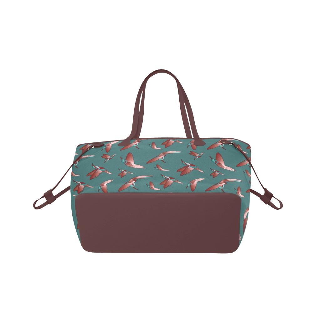 Red Swift Turquoise Clover Canvas Tote Bag (Model 1661) Clover Canvas Tote Bag (1661) e-joyer 