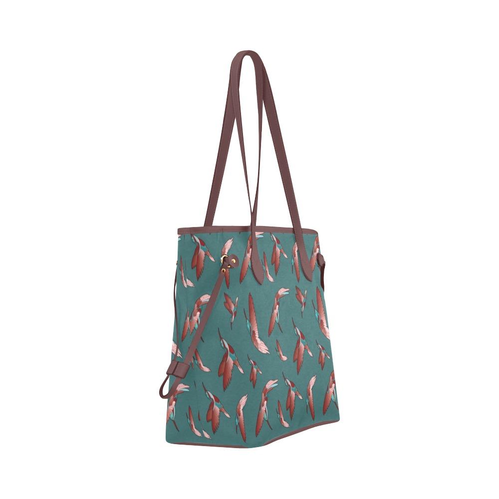 Red Swift Turquoise Clover Canvas Tote Bag (Model 1661) Clover Canvas Tote Bag (1661) e-joyer 