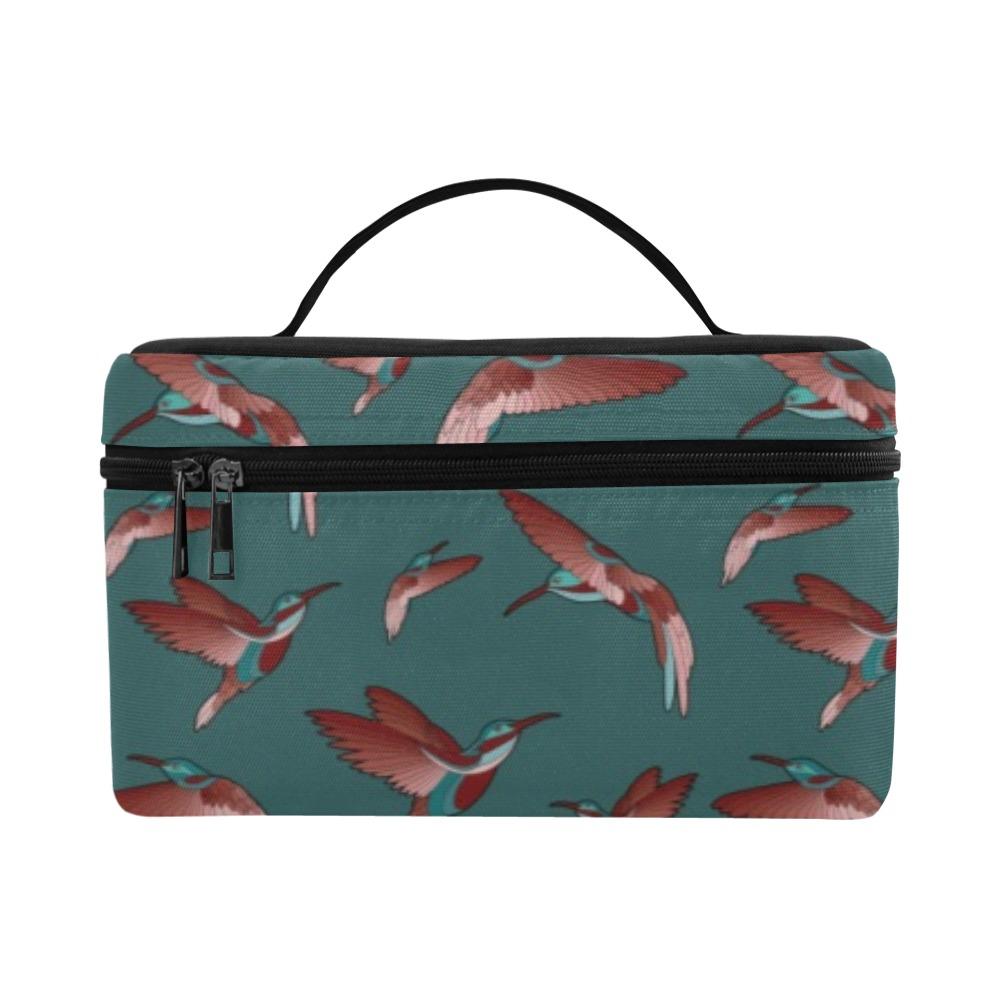 Red Swift Turquoise Cosmetic Bag/Large (Model 1658) bag e-joyer 
