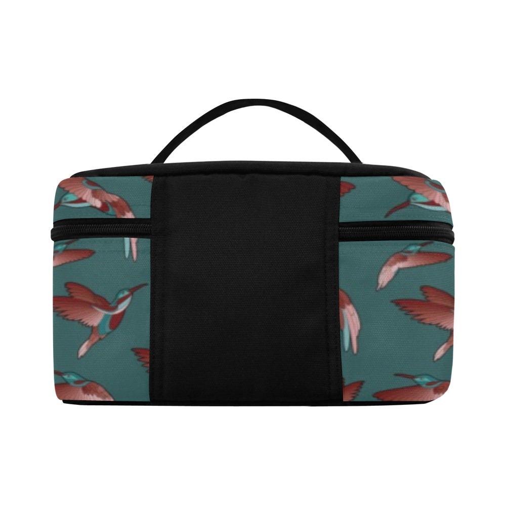 Red Swift Turquoise Cosmetic Bag/Large (Model 1658) bag e-joyer 