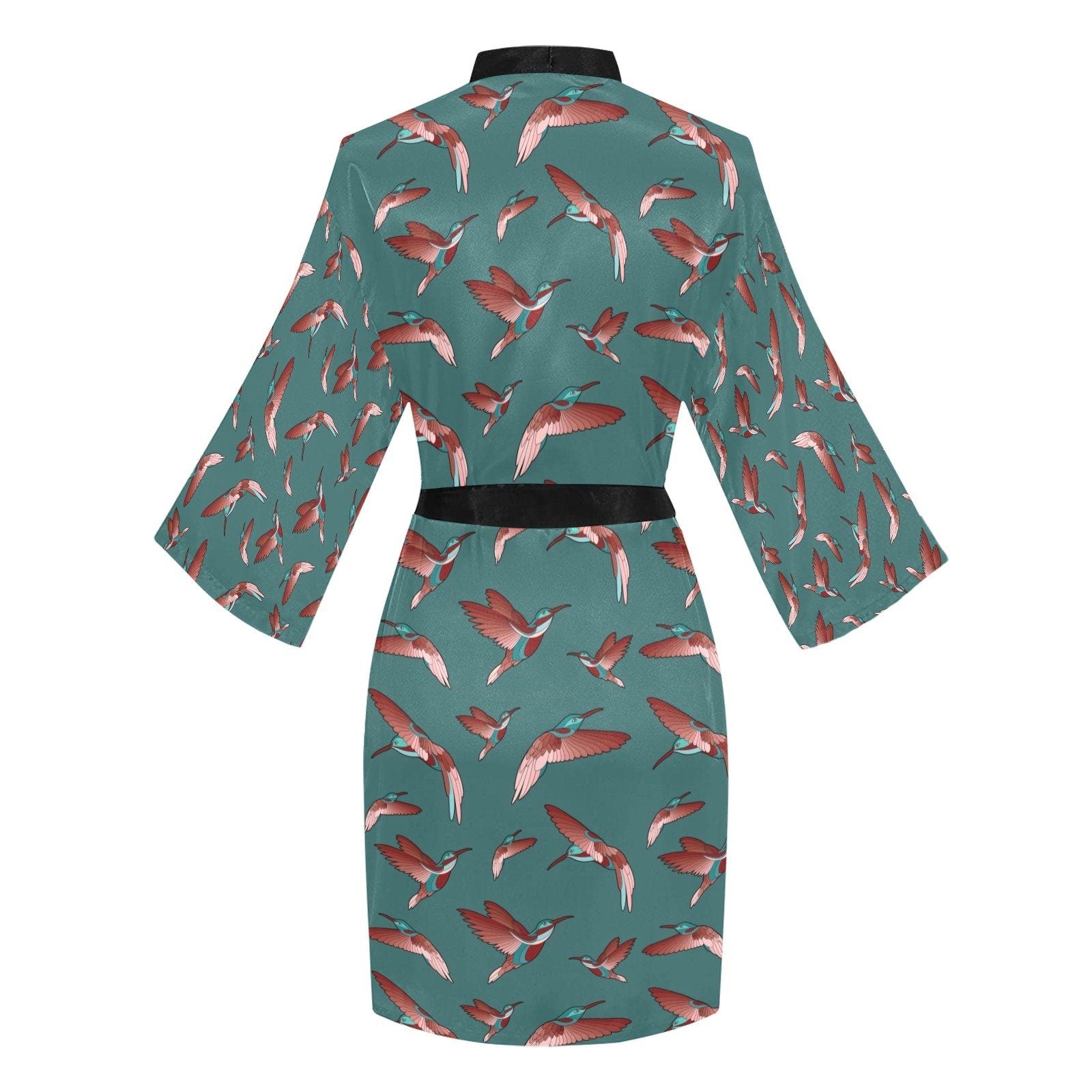 Red Swift Turquoise Long Sleeve Kimono Robe Long Sleeve Kimono Robe e-joyer 