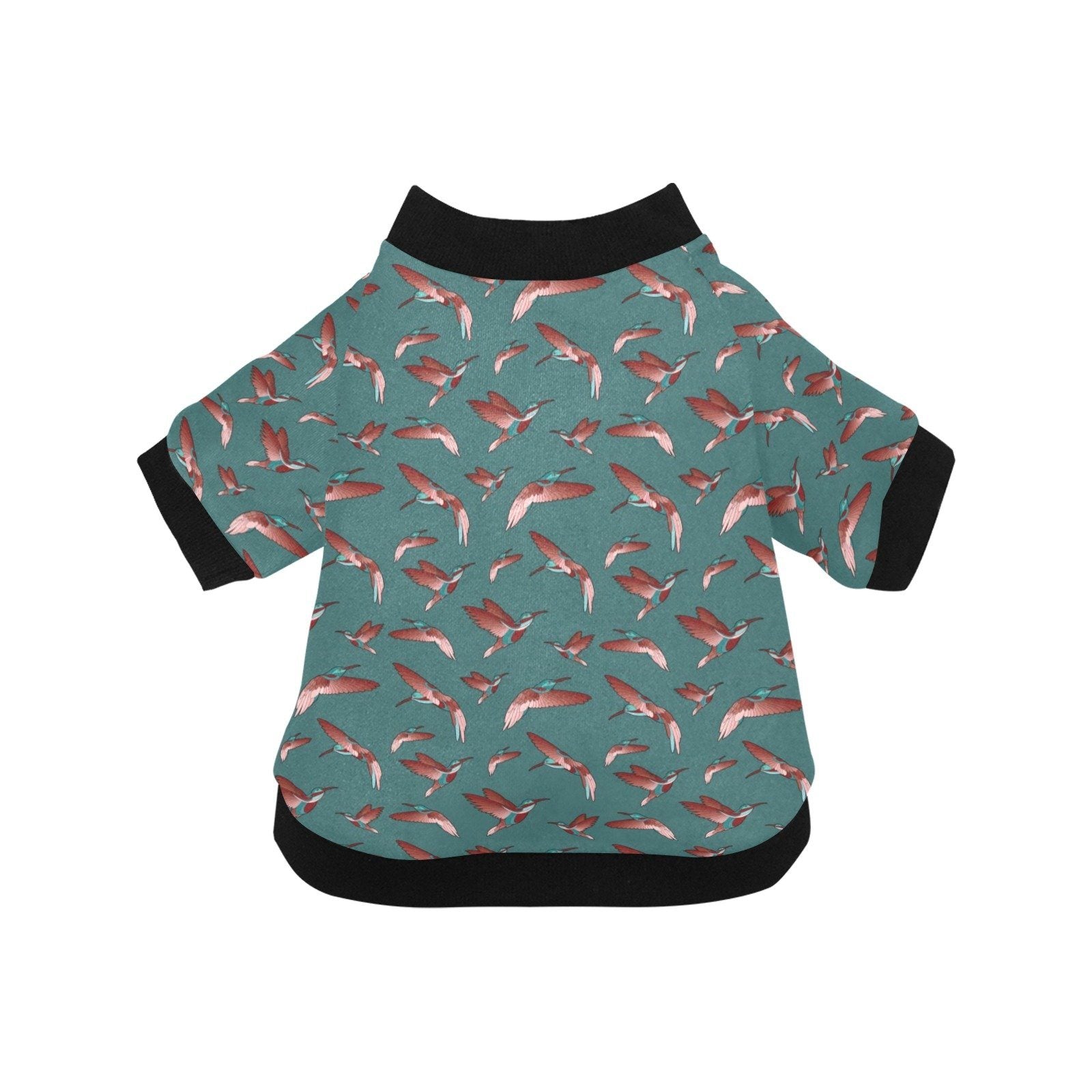 Red Swift Turquoise Pet Dog Round Neck Shirt Pet Dog Round Neck Shirt e-joyer 