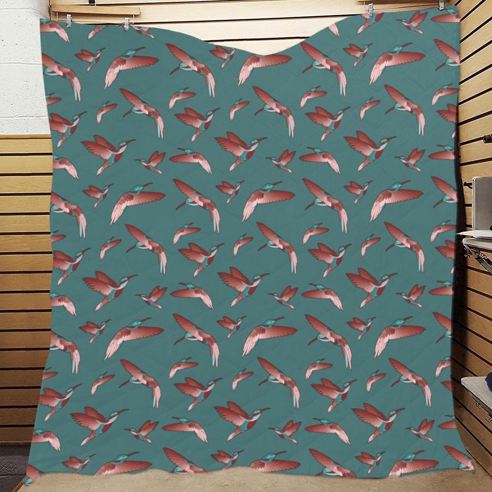 Red Swift Turquoise Quilt 70"x80" Quilt 70"x80" e-joyer 