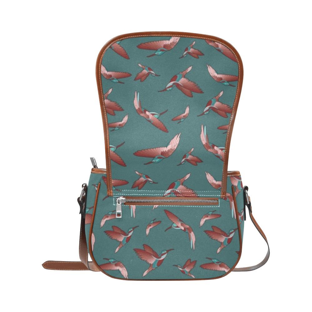 Red Swift Turquoise Saddle Bag/Large (Model 1649) Saddle Bag/Large e-joyer 