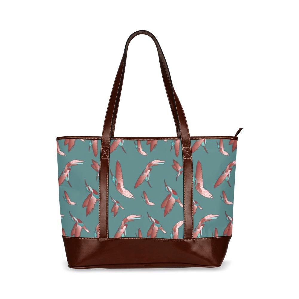 Red Swift Turquoise Tote Handbag (Model 1642) Tote Handbags (1642) e-joyer 