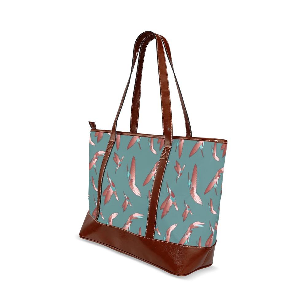 Red Swift Turquoise Tote Handbag (Model 1642) Tote Handbags (1642) e-joyer 