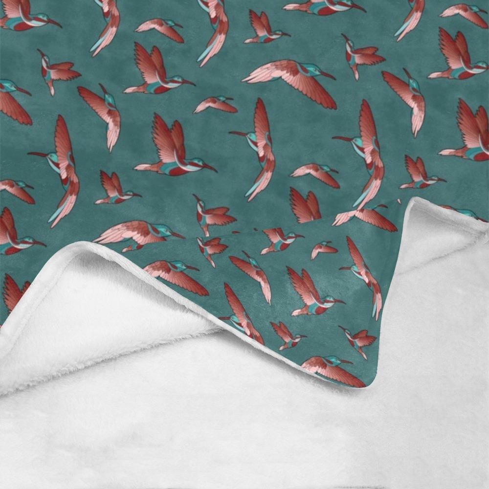 Red Swift Turquoise Ultra-Soft Micro Fleece Blanket 60"x80" Ultra-Soft Blanket 60''x80'' e-joyer 