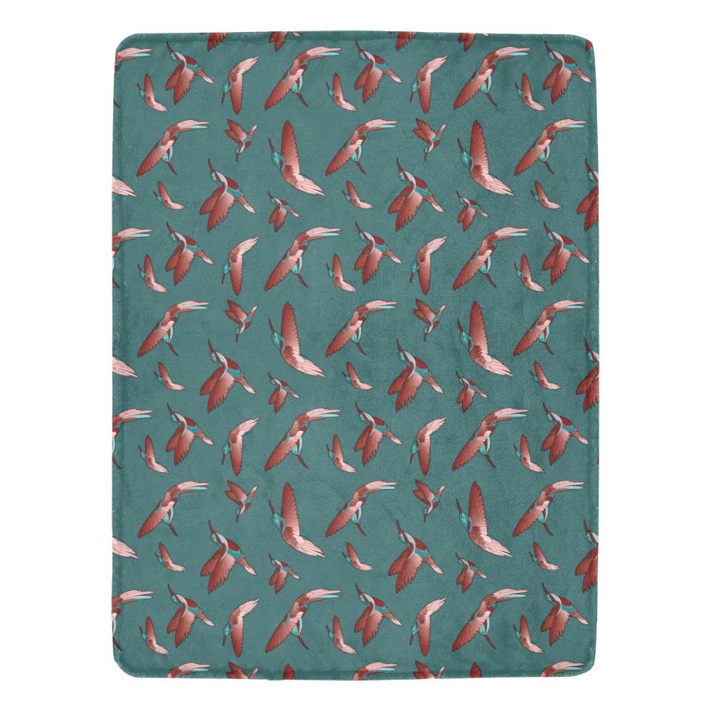 Red Swift Turquoise Ultra-Soft Micro Fleece Blanket 60"x80" Ultra-Soft Blanket 60''x80'' e-joyer 