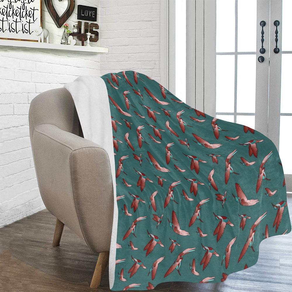 Red Swift Turquoise Ultra-Soft Micro Fleece Blanket 60"x80" Ultra-Soft Blanket 60''x80'' e-joyer 