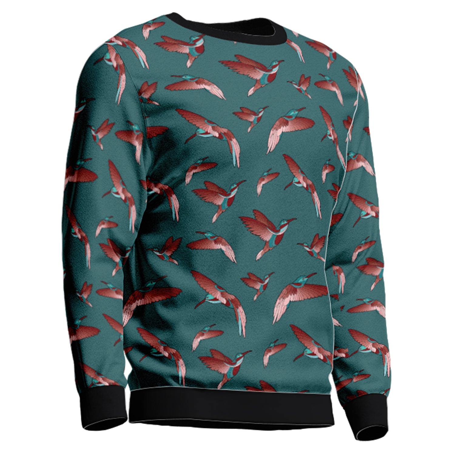 Red Swift Turquoise Unisex Crewneck Long Sleeve Top Top Herman 