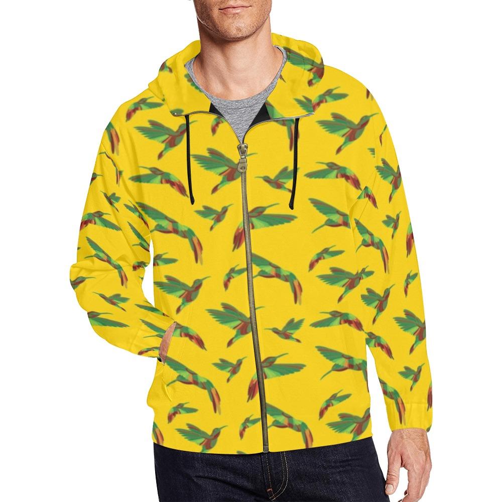 Red Swift Yellow All Over Print Full Zip Hoodie for Men (Model H14) All Over Print Full Zip Hoodie for Men (H14) e-joyer 