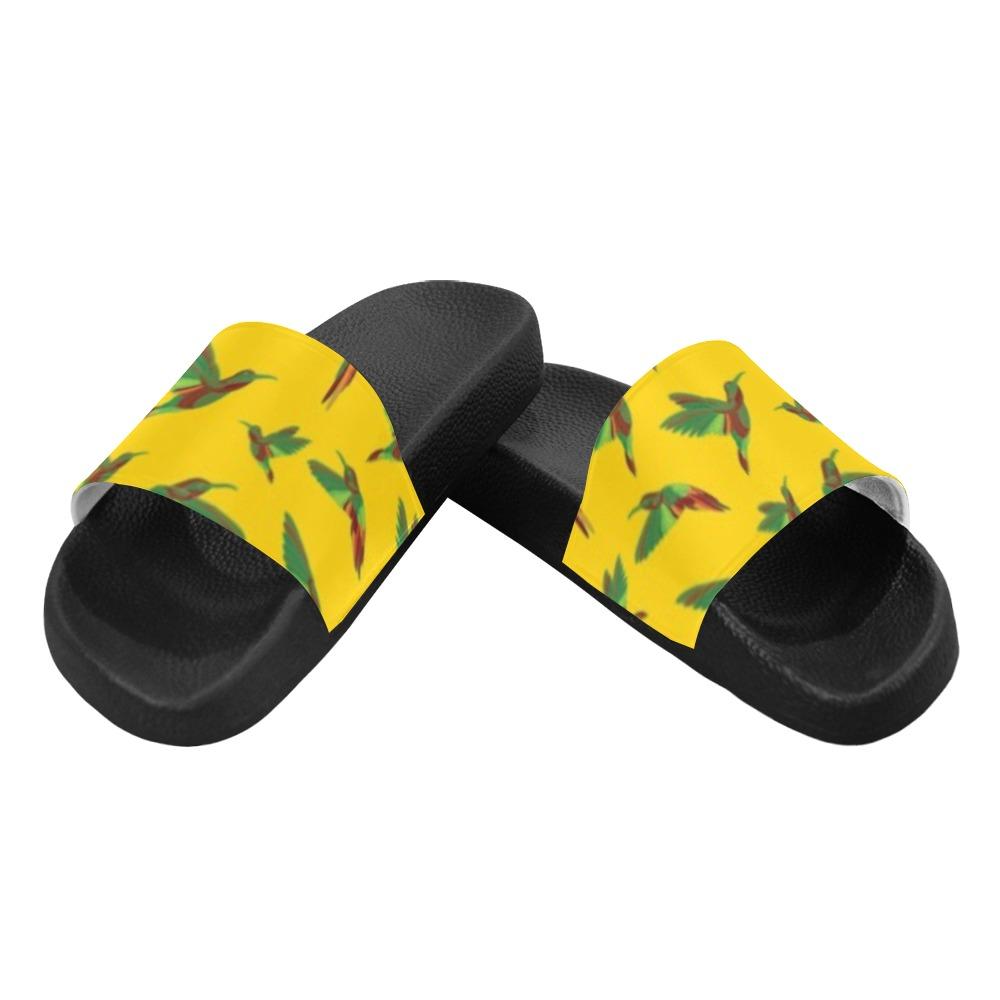 Red Swift Yellow Men's Slide Sandals (Model 057) Men's Slide Sandals (057) e-joyer 