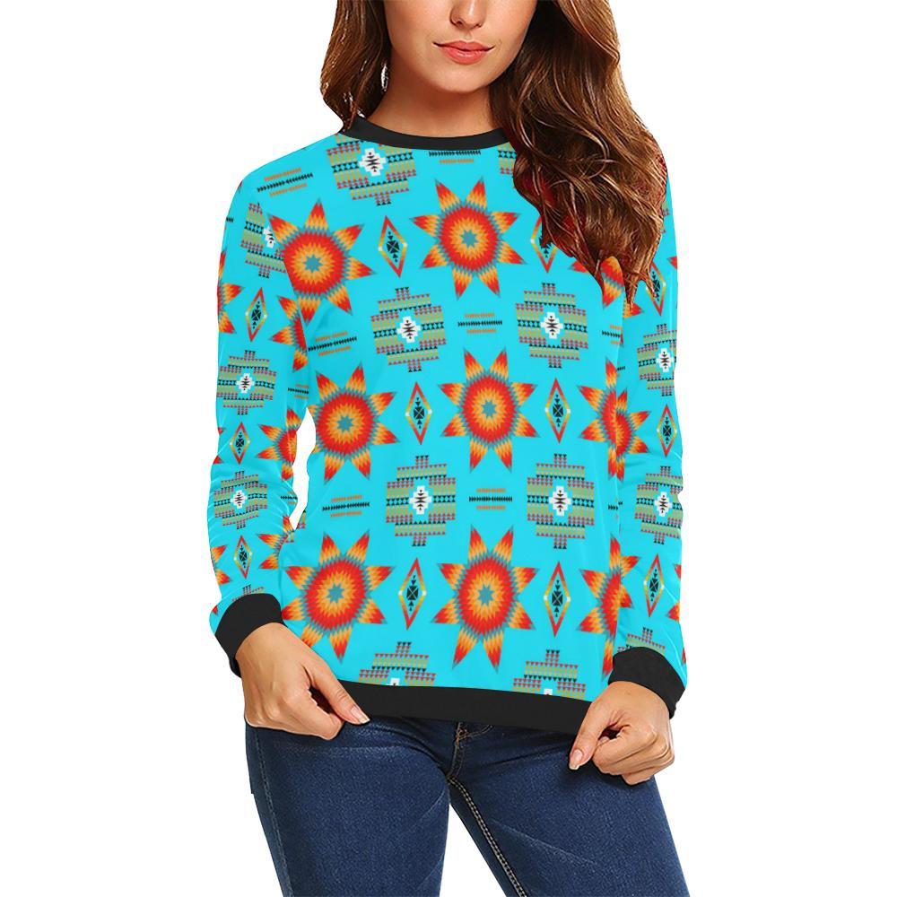 Rising Star Harvest Moon All Over Print Crewneck Sweatshirt for Women (Model H18) Crewneck Sweatshirt for Women (H18) e-joyer 
