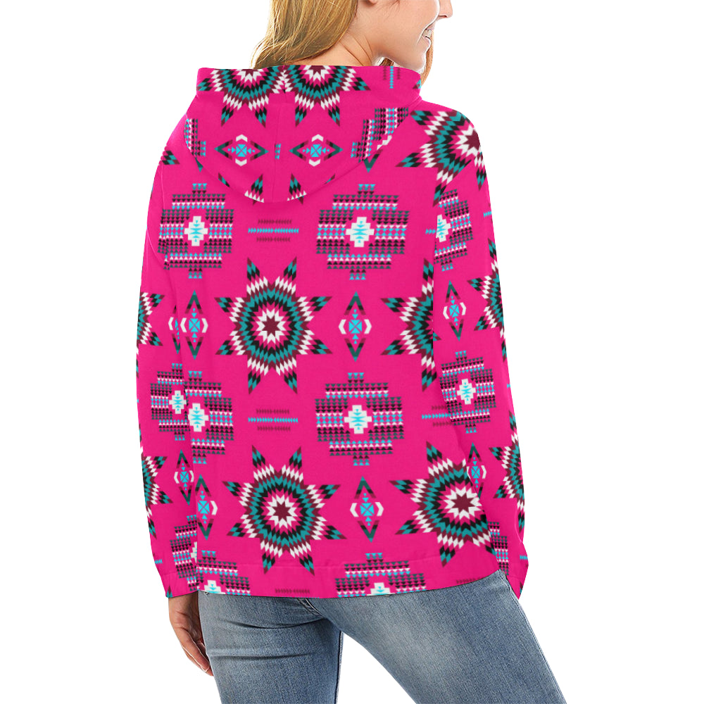 Rising Star Strawberry Moon All Over Print Hoodie for Women (USA Size) (Model H13) All Over Print Hoodie for Women (H13) e-joyer 