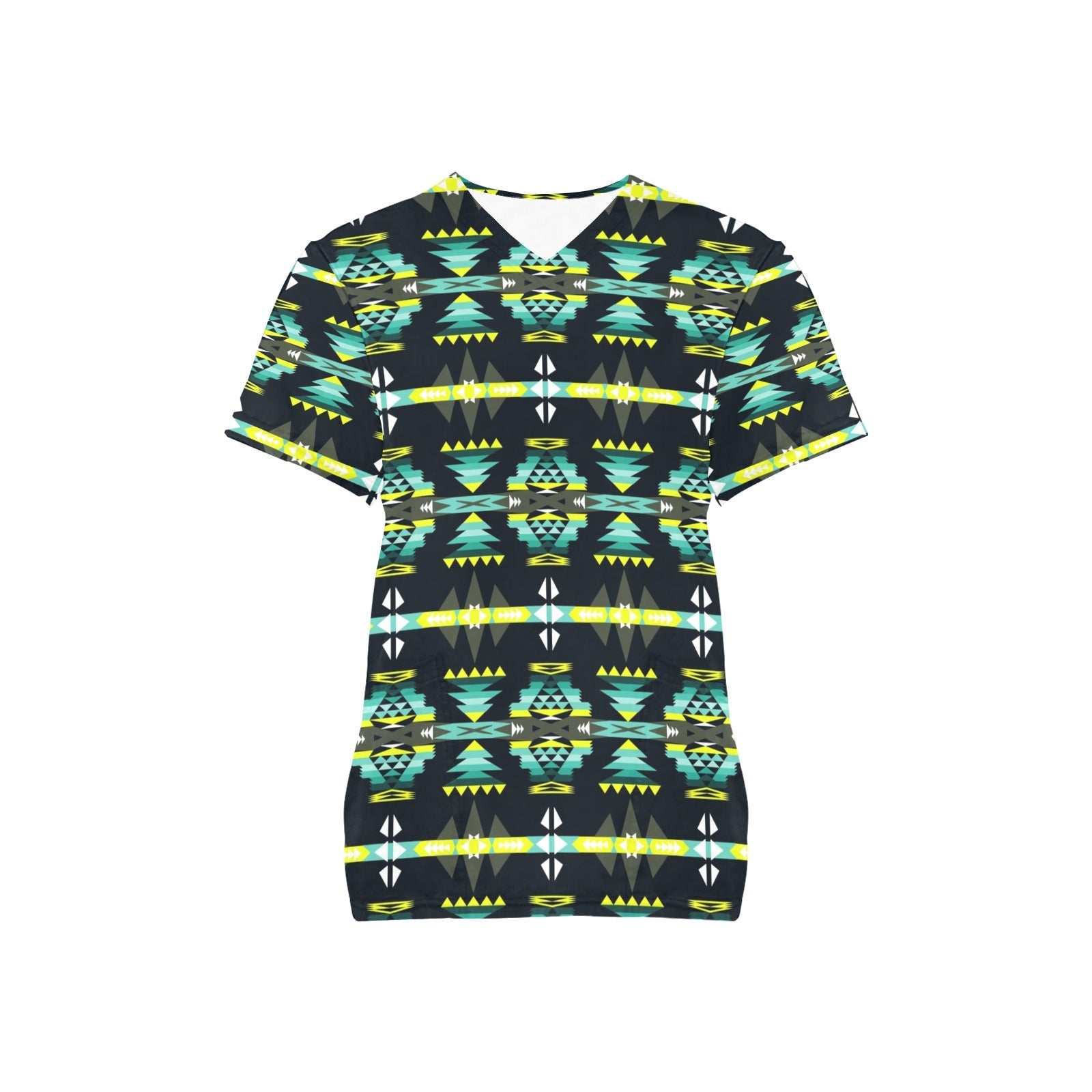 River Trail All Over Print Scrub Top Scrub Top e-joyer 