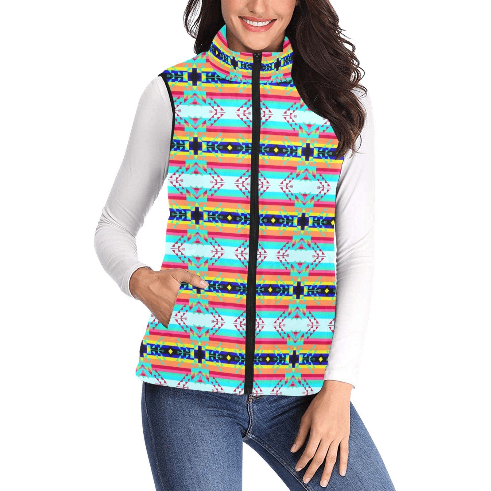 Sacred Spring Women's Padded Vest Jacket (Model H44) Women's Padded Vest Jacket (H44) e-joyer 