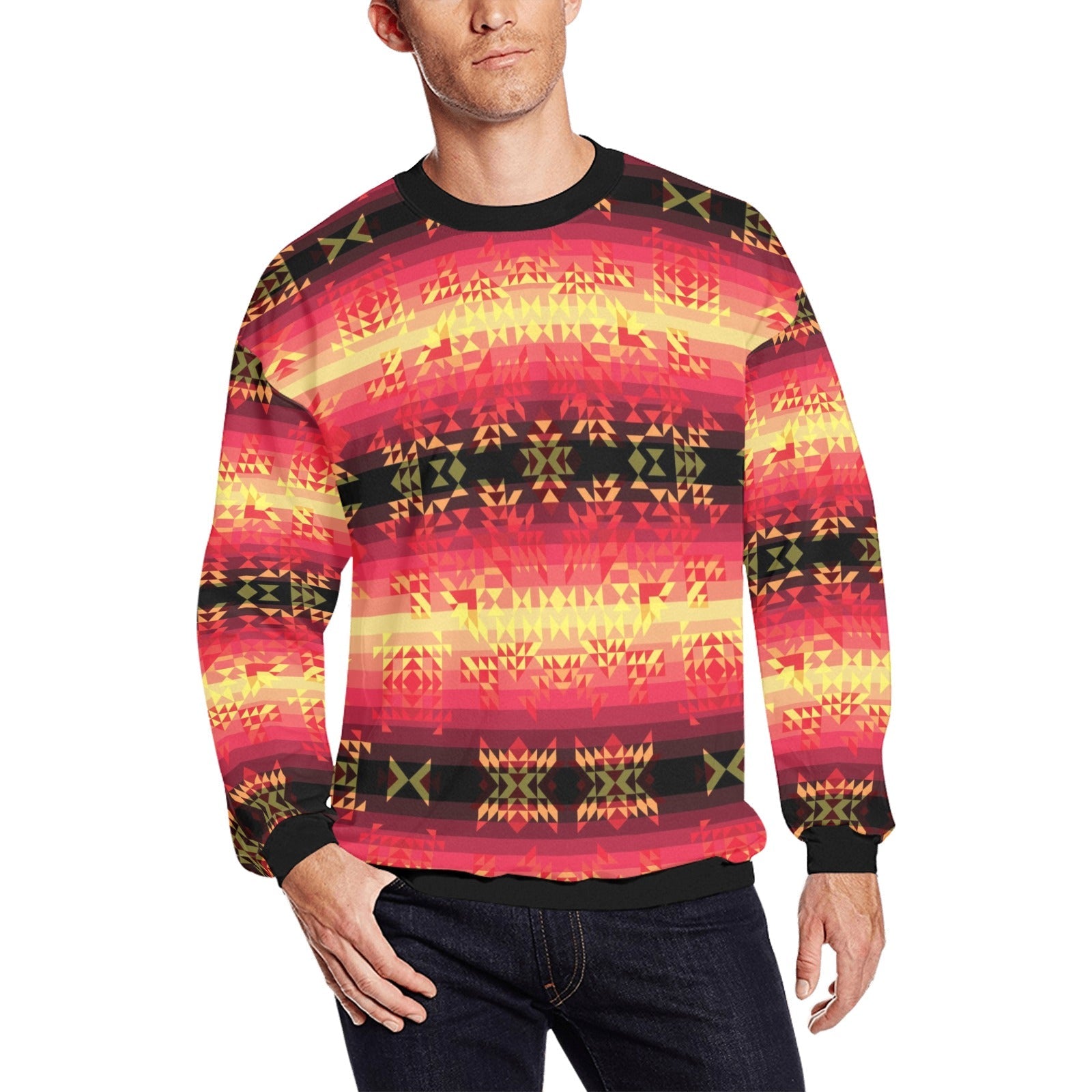 Soleil Fusion Rouge All Over Print Crewneck Sweatshirt for Men (Model H18) shirt e-joyer 